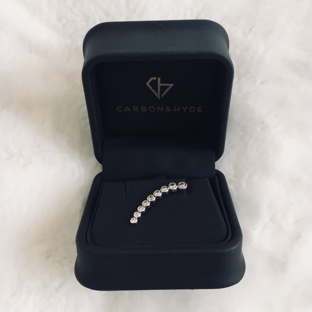 Carbon and Hyde white gold diamond ear crawler